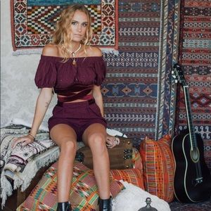 Sold ~ Burgundy Jasmine Off the Shoulder Top